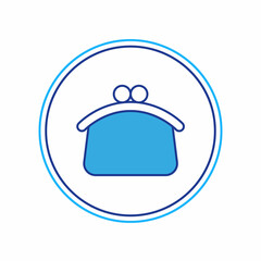 Filled outline Wallet icon isolated on white background. Purse icon. Cash savings symbol. Vector