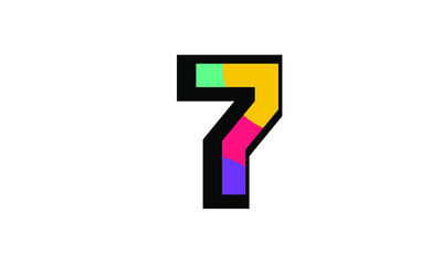7 New Number Modern Fresh Color Youth