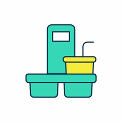 Filled outline Coffee cup to go icon isolated on white background. Vector