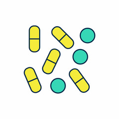 Filled outline Medical pill bottle biohacking icon isolated on white background. Pharmacy biohacking. Vector