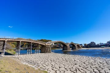 Fotobehang Kintai Brug [山口県]晴天の錦帯橋