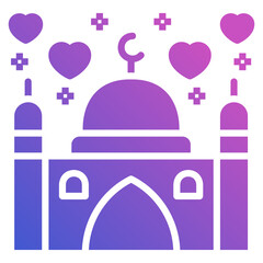 Mosque Wedding flat gradient icon