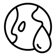 Save water earth icon outline vector. Clean eco drop