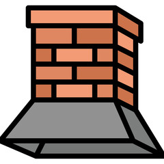 Chimney filled line color icon