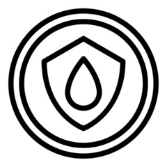 Secured water drop icon outline vector. Save eco