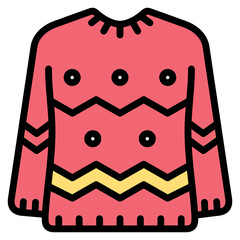 Sweater filled line color icon