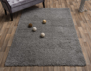 A light gray carpet laid on the floor.