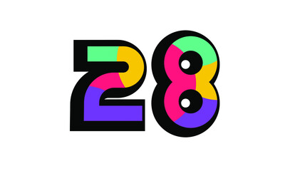 28 New Number Modern Fresh Color Youth