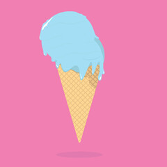 Ice cream, food, frozen, pink, plue