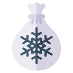 Winter bag flat icon