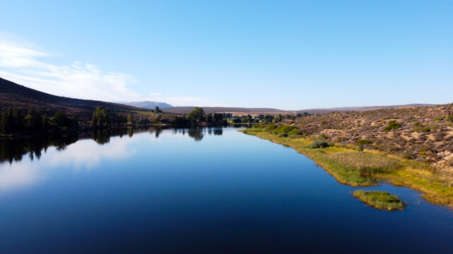 Sunrise over Bulshoek Dam in Clanwilliam, South Africa.