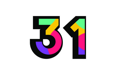 31 New Number Modern Fresh Color Youth