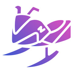 Snowmobile flat gradient icon