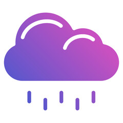 Cloud Rain flat gradient icon
