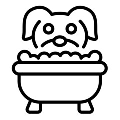 Steam dog bath icon outline vector. Spa pet
