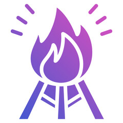 Bonfire flat gradient icon
