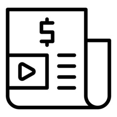 Bill content icon outline vector. Blog social