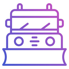 Snowplow line gradient icon