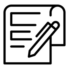 Writing paper icon outline vector. Media content