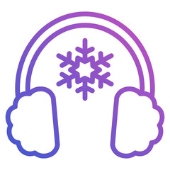 Earmuff line gradient icon