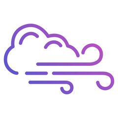 Fog Cloud line gradient icon