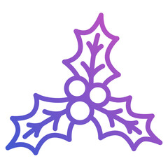 Mistletoe line gradient icon