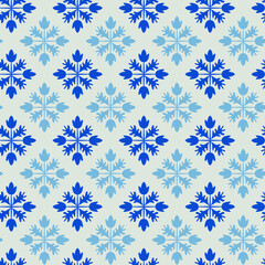 Seamless floral  blue background in Damascus style