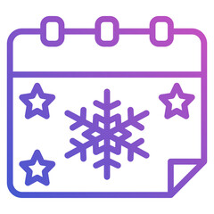Fototapeta premium Calendar Winter line gradient icon