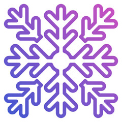 Snowflake line gradient icon
