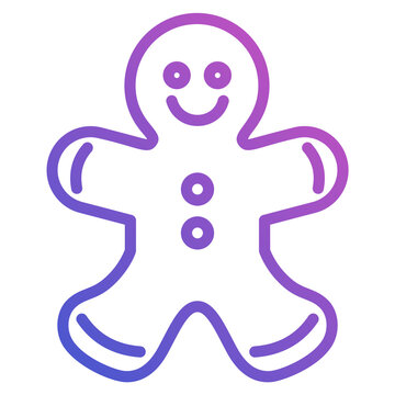 Gingerbread man line gradient icon