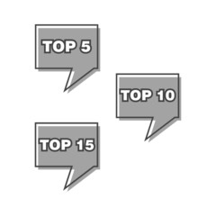 Vector icon top rating on white isolated background. Layers grouped for easy editing illustration. For your design.