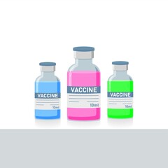 Bottle with vaccine vector icon on white isolated background. Layers grouped for easy editing illustration. For your design.