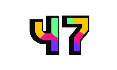 47 New Number Modern Fresh Color Youth