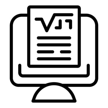 Online homework icon outline vector. Help child