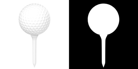 3D rendering illustration of a golf ball on a tee