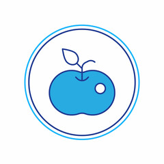 Filled outline Poison apple icon isolated on white background. Poisoned witch apple. Vector