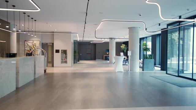 Interior of a empty modern hotel lounge bar