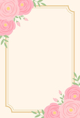 vector background with roses and a frame for banners, cards, flyers, social media wallpapers, etc.