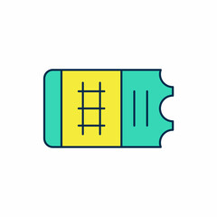 Filled outline Train ticket icon isolated on white background. Travel by railway. Vector