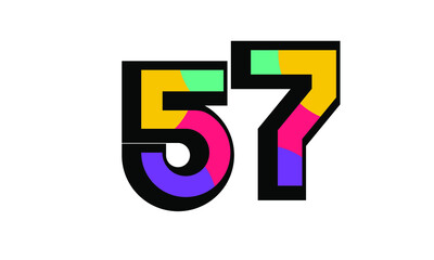 57 New Number Modern Fresh Color Youth