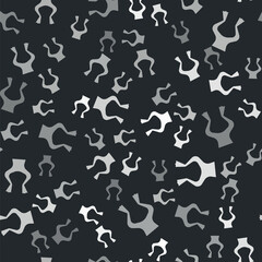 Grey Frog legs icon isolated seamless pattern on black background. Vector