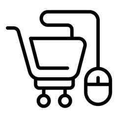 Online promotion cart sale icon outline vector. Special marketing