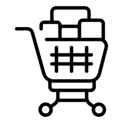 Sale cart icon outline vector. Online marketing