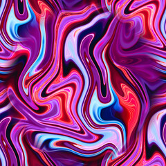 Seamless pattern with liquid and fluid abstract neon marble texture. Neon marble background. Colourful bright mix colors.
