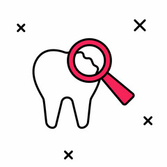 Filled outline Broken tooth icon isolated on white background. Dental problem icon. Dental care symbol. Vector