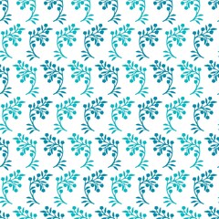 Abstract Seamless Pattern with Green Plant Branch Vector Graphic Silhouette