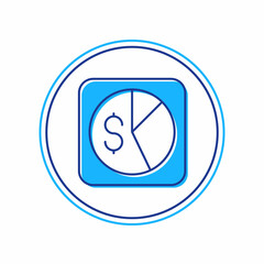 Filled outline Market analysis icon isolated on white background. Report text file icon. Accounting sign. Audit, analysis, planning. Vector