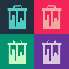 Pop art Honeycomb icon isolated on color background. Honey cells symbol. Sweet natural food. Vector