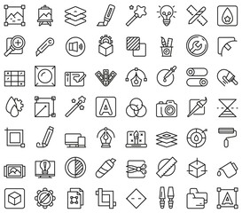 Editing tools icons set outline vector. Video create