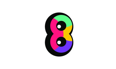 8 New Number Modern Fresh Color Youth
